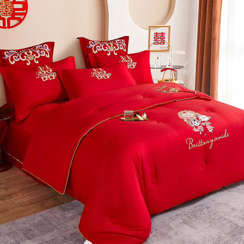 结婚大红色被子陪嫁夏凉被婚庆喜被双人春秋被芯四季通用冬被加厚,淘宝优惠券,粉丝福利购,淘宝优惠卷
