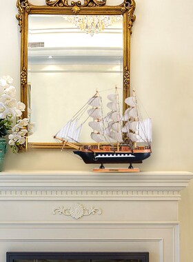 创意帆船模型一帆风顺客厅家居装饰工艺品摆件酒柜桌面书架小摆设