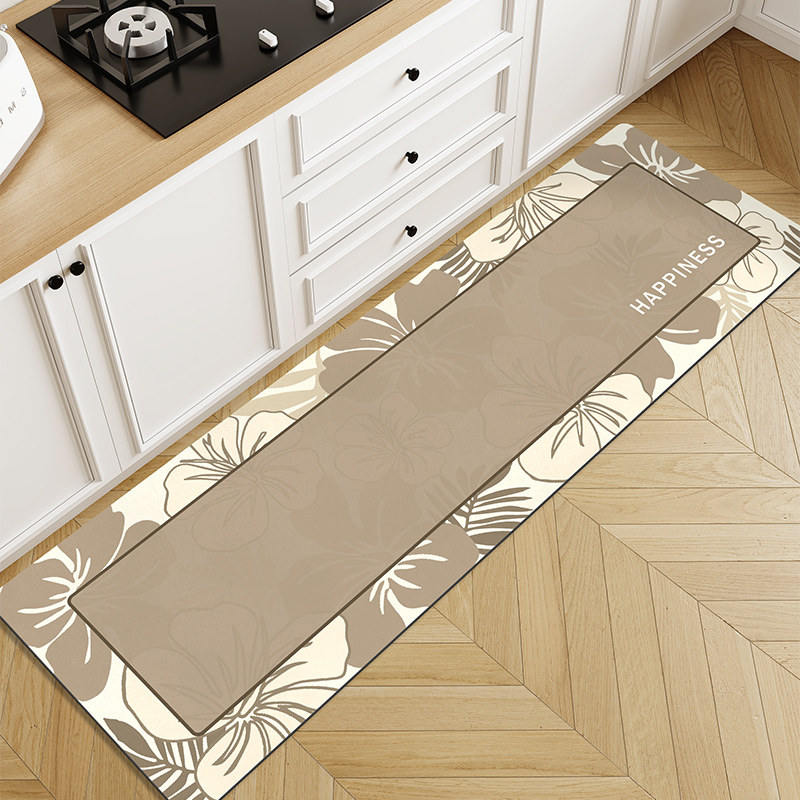 侘寂风厨房地垫防滑防油可擦免洗吸水脚垫子防脏整铺专用防污l形,淘宝优惠券,粉丝福利购,淘宝优惠卷