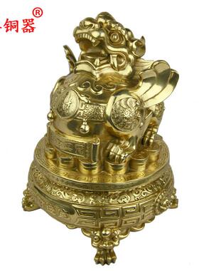 宇卓铜器铜貔貅聚宝盆铜貔貅工艺品摆饰 纯铜聚宝盆黄铜聚宝盆