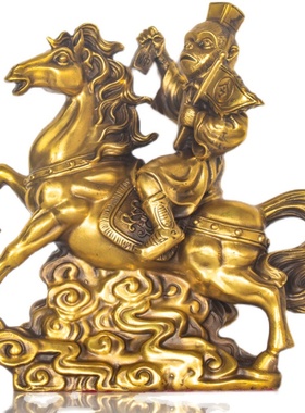 纯黄铜马上封侯摆件马上有钱马上发财办公室马到成功摆件客厅装饰