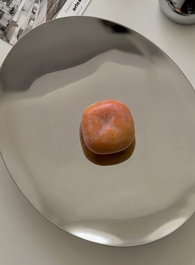 态生活意式轻奢风镜面不锈钢托盘家用茶几水果盘甜品盘软装装饰品