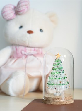 淄博纯手工琉璃圣诞树拉丝透明桌面摆件装饰品创意圣诞节生日礼物