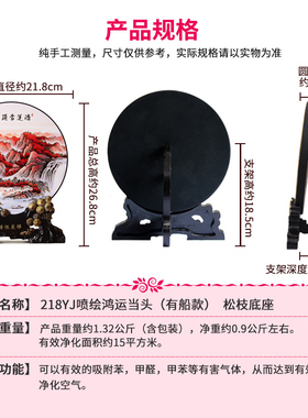 鸿运当头工艺品家居装饰品盘子新中式客厅酒柜玄关电视柜展示摆件