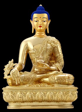 藏传密宗三宝佛一套释迦牟尼佛药师佛阿弥陀佛供奉尼泊尔纯铜佛像