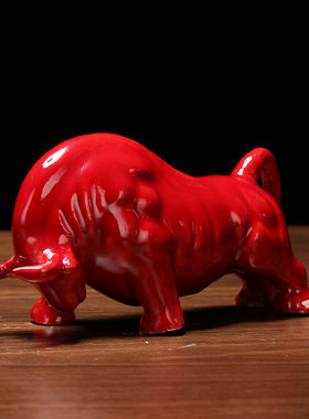 陶瓷牛摆件工艺品牛饰品礼品瓷牛摆件中式客厅摆件十二生肖卧牛