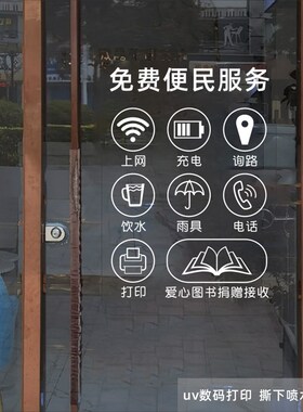 房产中介公司链家便民服务透明玻璃门贴纸超市店面装饰贴 橱窗