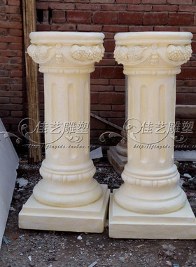 欧式玻璃纤维人物雕塑艺术品客厅户外落地摆设可定制作圆顶罗马柱