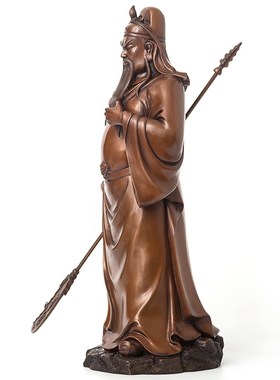 紫铜关公摆件新年武财神驾到关二爷像客厅办公室装饰开业乔迁礼品