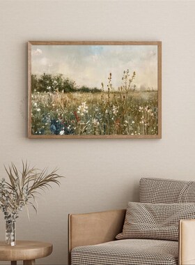 小众艺术油画装饰画客厅卧室风景墙壁摆挂画自然风光花园画北欧风