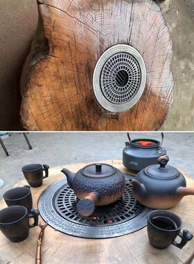 炭炉桌面围炉木墩火炉煮茶炉烧烤炉围炉煮茶一整炉具烧烤炉