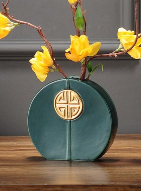 新中式风家里客厅装饰品酒店茶几上的艺术陶艺摆件创意茶室博古架