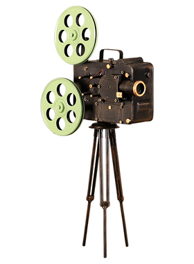 复古老式铁艺放映机模型摆件酒吧餐厅咖啡店装饰橱窗陈列拍照道具