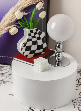 白色圆形试衣台落地摆件底座地台子加厚展示台服装店拍摄道具主播