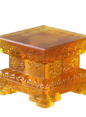 琉璃正方形八吉祥发光莲花台底座家用药师佛观音财神像加高供奉台