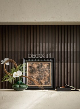 邸高家居 新中式入户玄关装饰画摆件 软装样板间雅金挂画花器插花