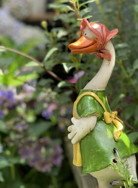 美式乡村情侣鸭子装饰摆件落地户外别墅庭院园林景观草坪动物雕塑