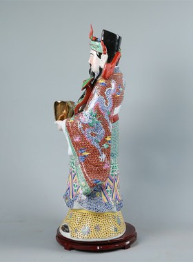 陶瓷财神摆件家用供奉神像办公室招财文财神佛像店铺开业送人礼品