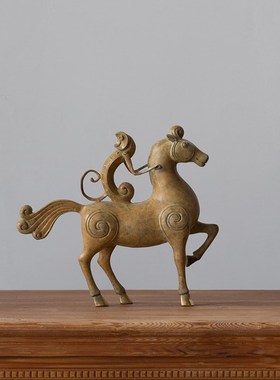 铜之美 铜马摆件马上封侯猴骑马到成功办公桌博古架手工艺礼品