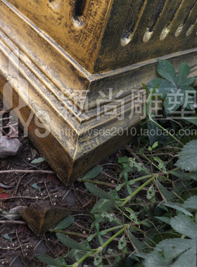 欧式玻璃钢庭院餐厅路引简约条纹罗马柱雕塑招财落地摆件装饰柱