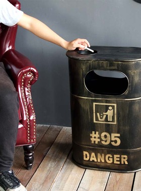 美式创意工业风消防栓户外大垃圾桶家居店铺落地铁艺复古怀旧摆件