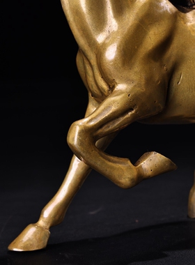 仿古纯铜奔马生肖马家居办公室玄关吧台装饰礼品摆件