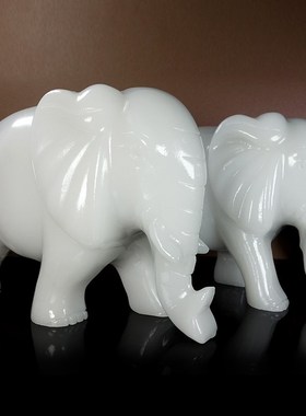 天然阿富汗白玉大象摆件招财客厅玄关吸水象商铺开业家居饰品