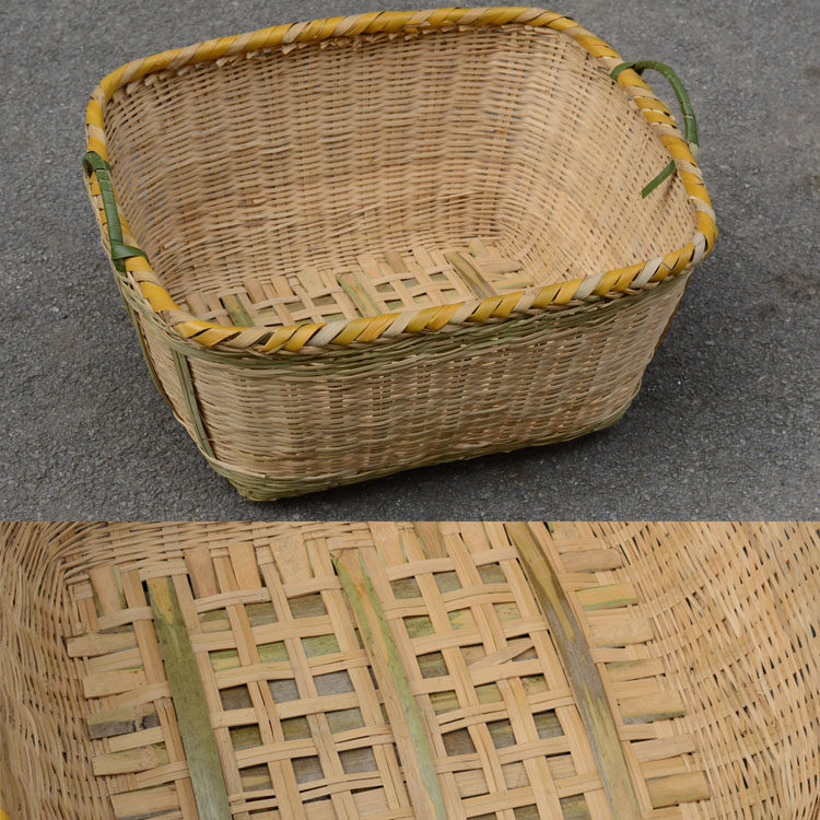 湘西特色手工竹编方篮方筐竹筐竹篮超市饭店食品收纳竹篓摆放菜篮,淘宝优惠券,粉丝福利购,淘宝优惠卷