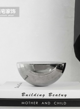 金属皮质托盘大理石烛台北欧样板间客餐厅桌面创意陶瓷摆件工艺品