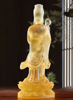 送子观音神像摆件观世音菩萨立像求子神像供奉家用琉璃佛像定制