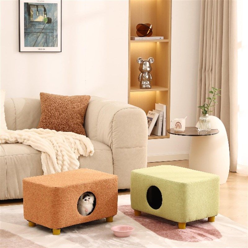 猫窝实木板凳子四季通用猫屋冬季保暖小幼猫狗半封闭式宠物窝用品,淘宝优惠券,粉丝福利购,淘宝优惠卷