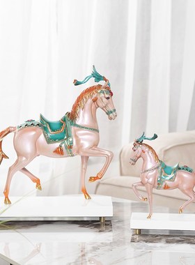 柏梵轻奢黄铜马到成功摆件高档家居客厅酒柜玄关装饰摆件乔迁礼品