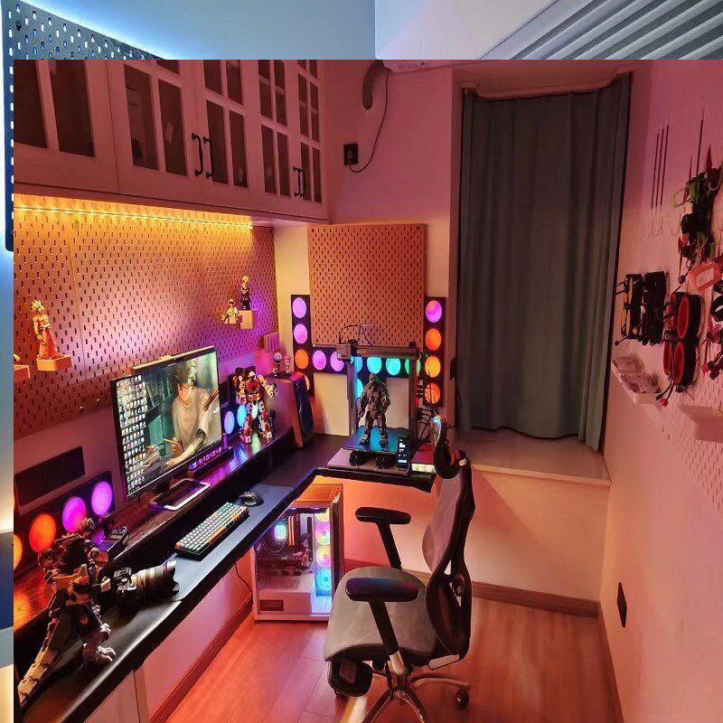 RGB colorful light strip intelligent control voice control LED light strip desktop atmosphere light hole board patch type