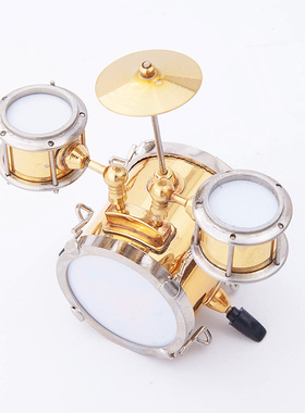 迷你三鼓模型迷你小架子鼓摆台迷你爵士鼓乐器模型摆件送生日礼物
