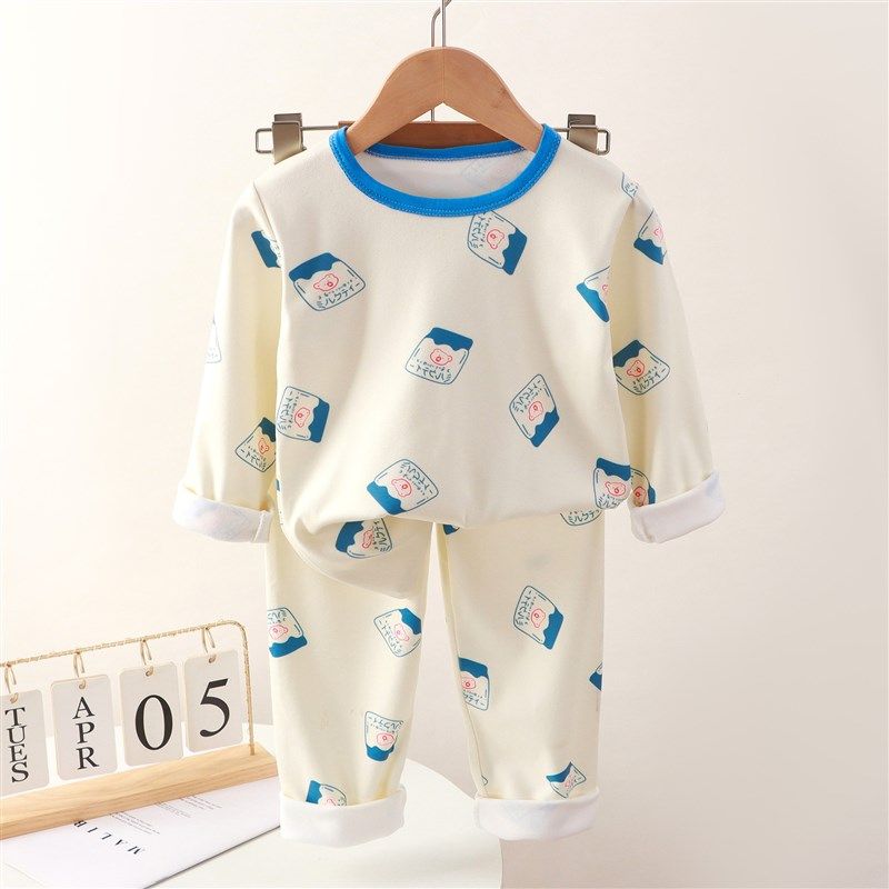 男童发热衣裤德绒秋衣卫生裤女宝宝睡衣儿童家居服秋冬小孩打底,淘宝优惠券,粉丝福利购,淘宝优惠卷