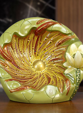 非遗彩陶画瓷摆件家居工艺品吉祥寓意客厅博古架玄关装饰品礼物