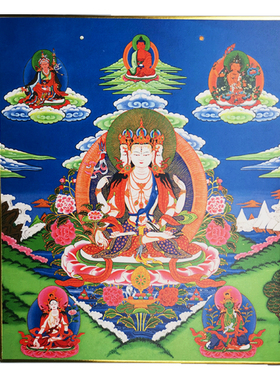 2025本命年蛇年礼物文殊描画不空索观世音菩萨摩诃萨色纸画像