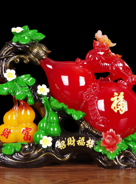 招财葫芦摆件葫芦工艺品客厅办公室客厅收银台老板桌装饰品摆设
