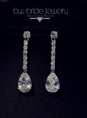 经典锆石项链耳环套装简约新娘饰品婚纱晚礼服配饰结婚宴会首饰