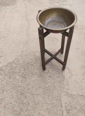 民俗老物件老洗脸盆架老脸盆架子民间老旧货婚庆喜事用具怀旧收藏