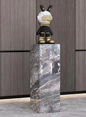 方形岩板花架展示台m轻奢摆台落地大摆件底座增高台高档大理石方