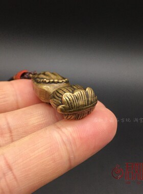 仿古工艺莲花佛手挂件 迷你念珠双手合十吊坠全铜挂饰钥匙扣