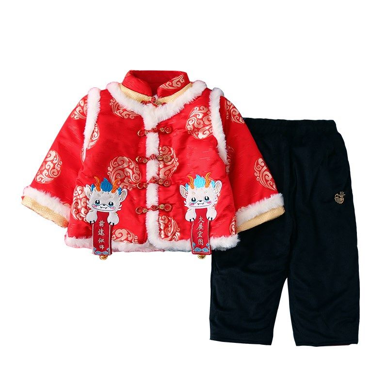 拜年服男童国风冬季棉衣宝宝蛇年唐装加厚儿童周岁礼服喜庆新年装,淘宝优惠券,粉丝福利购,淘宝优惠卷