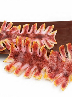 仿真鱿鱼模型海鲜食物乌贼烧烤串B大铁板假油炸肉类假菜品摆盘道