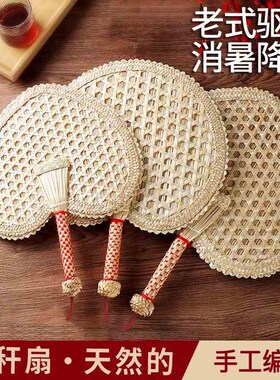 手工编织大蒲扇夏季老p式手摇麦秆草扇夏天随身芭蕉扇儿童小扇子