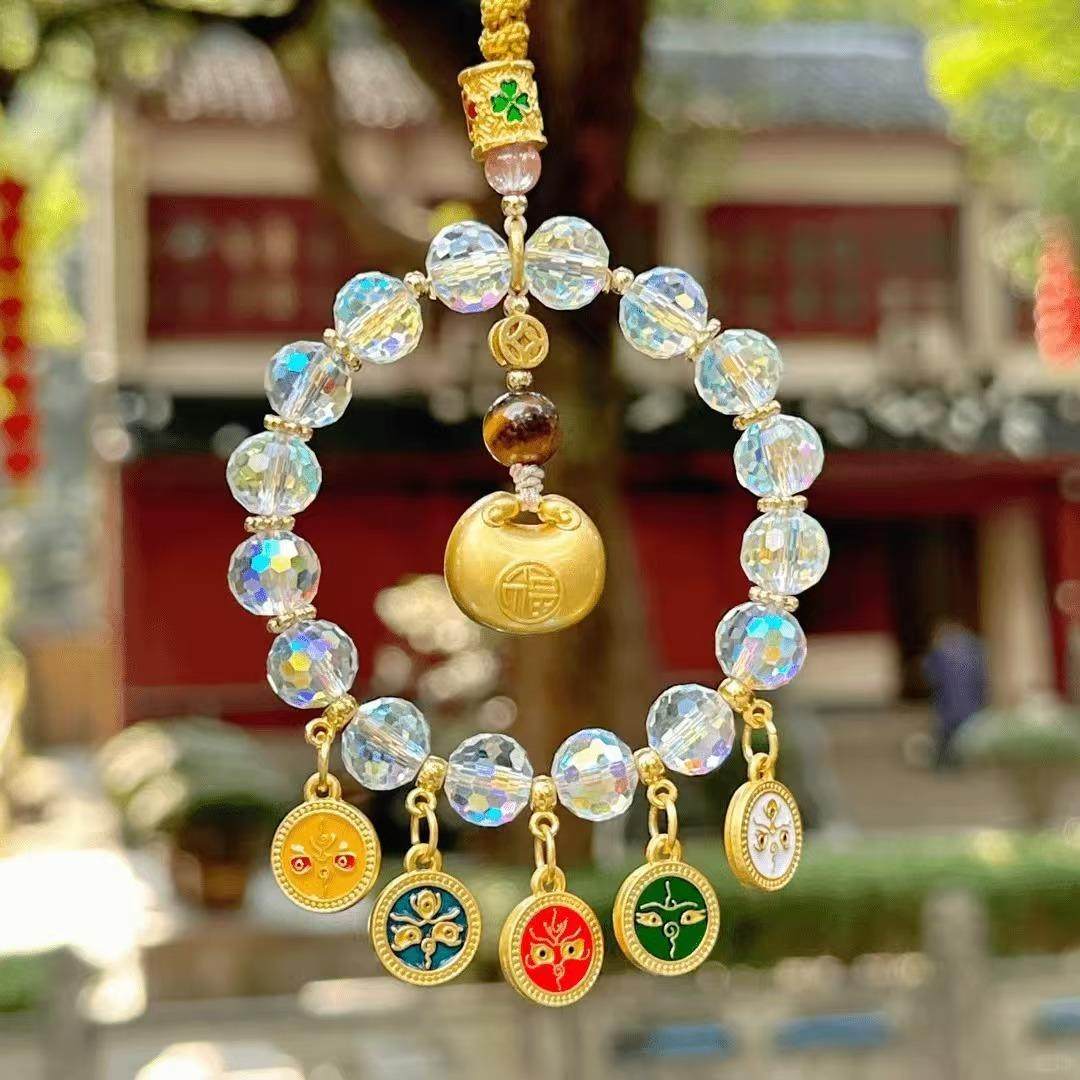 新款五路财神爆闪新中式国风包挂 小金陀汽车挂件男女通用高级,淘宝优惠券,粉丝福利购,淘宝优惠卷