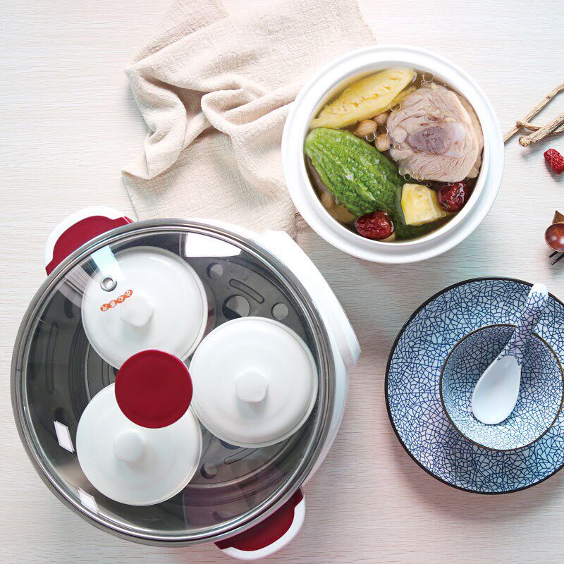 天际炖锅隔水炖陶瓷燕窝炖盅大容量全自动煮粥煲汤一锅四胆,淘宝优惠券,粉丝福利购,淘宝优惠卷