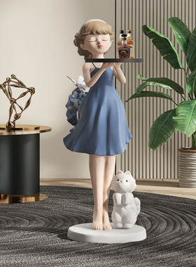 创意女孩大型客厅落地迎宾乔迁新居礼品沙发电视柜旁家居饰品