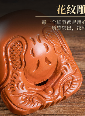 楠木木鱼法器实木家用寺庙大号木鱼打击乐器静心解压音质清脆一套