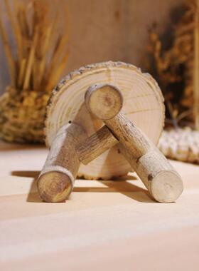 复古小凳子小摆件手工实木小木椅小木凳田园风格拍摄道具淘宝影楼